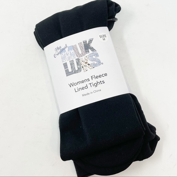 MUK LUKS Women’s Footed Fleece Lined TIGHTS 2 Pack